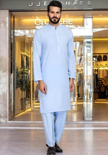 Gul Ahmed Men Collection Sky Blue GUL 90000 P-Ultra Soft NS Unstitched Fabric Cotton - Askani Group