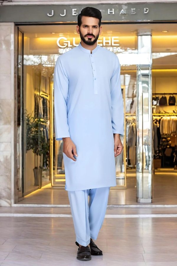 Gul Ahmed Men Collection Sky Blue GUL 90000 P-Ultra Soft NS Unstitched Fabric Cotton - Askani Group