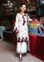 Asim Jofa New Collection 3-Piece Unstitched Luxury Printed Embroidered Lawn Shirt with Digital Printed Silk Dupatta AJUBF-52 - Askani Group