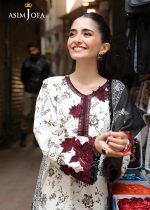 Asim Jofa New Collection 3-Piece Unstitched Luxury Printed Embroidered Lawn Shirt with Digital Printed Silk Dupatta AJUBF-52 - Askani Group