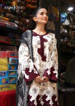 Asim Jofa New Collection 3-Piece Unstitched Luxury Printed Embroidered Lawn Shirt with Digital Printed Silk Dupatta AJUBF-52 - Askani Group
