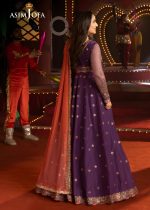 Asim Jofa New Collection Party Wear 3-Piece Unstitched Embroidered Net Shirt with Embroidered Net Dupatta AJLFF-01 - Askani Group
