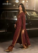 Asim Jofa Pakistani Party Wear Dress 3-Piece Unstitched Embroidered Luxury Silk Shirt with Embroidered Luxury Net Dupatta AJLFF-04 - Askani Group