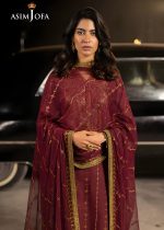 Asim Jofa Pakistani Party Wear Dress 3-Piece Unstitched Embroidered Luxury Silk Shirt with Embroidered Luxury Net Dupatta AJLFF-04 - Askani Group