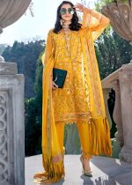 Gul Ahmed Party Wear 3-Piece Unstitched Dyed Net Embroidered Shirt With Embroidered Chiffon Dupatta - SP-17 - Askani Group