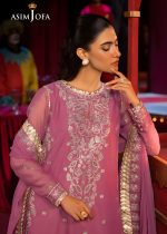 Asim Jofa 3-Piece Unstitched Luxury Embroidered Chiffon Shirt with Luxury Embroidered Chiffon Dupatta AJLFF-07 - Askani Group