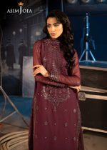 Asim Jofa Wedding Collection 3-Piece Unstitched Luxury Embroidered Chiffon Suit AJLFF-06 - Askani Group