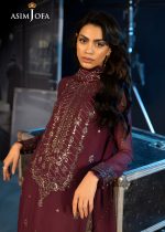 Asim Jofa Wedding Collection 3-Piece Unstitched Luxury Embroidered Chiffon Suit AJLFF-06 - Askani Group