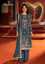 Asim Jofa Wedding Collection 3-Piece Unstitched Luxury Embroidered Chiffon Shirt with Luxury Embroidered Chiffon Dupatta AJLFF-15 - Askani Group