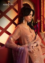 Asim Jofa Sale 3-Piece Unstitched Luxury Embroidered Chiffon Shirt with Embroidered Dupatta with 2 Side Border on Net AJLFF-16 - Askani Group