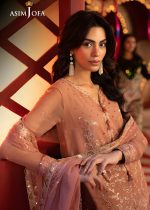 Asim Jofa Sale 3-Piece Unstitched Luxury Embroidered Chiffon Shirt with Embroidered Dupatta with 2 Side Border on Net AJLFF-16 - Askani Group