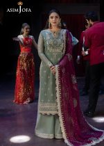 Asim Jofa Sale 3-Piece Unstitched Luxury Embroidered Chiffon Shirt with Embroidered Dupatta with 4 Side Border on Chiffon - Askani Group