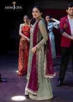 Asim Jofa Sale 3-Piece Unstitched Luxury Embroidered Chiffon Shirt with Embroidered Dupatta with 4 Side Border on Chiffon - Askani Group