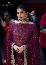 Asim Jofa Sale 3-Piece Unstitched Luxury Embroidered Chiffon Shirt with Embroidered Dupatta with 4 Side Border on Chiffon - Askani Group