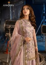 Asim Jofa 3-Piece Unstitched Luxury Embroidered Zari Check Net Shirt with Embroidered Zari Check Net Dupatta – AJLFF-18 - Image 3