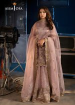 Asim Jofa Designer Clothes Sale Luxury Embroidered Zari Check Net Shirt with Embroidered Zari Check Net – AJLFF-18 - Askani Group