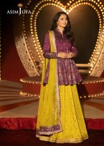 Asim Jofa Sale Luxury Embroidered Two Tone Cotton Silk Shirt with Embroidered Raw Silk Lehenga and Embroidered Net Dupatta - AJLFF-17 - Askani Group