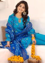 Gul Ahmed 3-Piece Unstitched Gold & Lacquer Printed Lawn Shirt with Gold & Lacquer Printed Lawn Shirt CL-32420 - Image 2