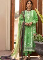 Gul Ahmed Embroidered 3-Piece Lacquer Printed Lawn Unstitched Suit with Khaddi Net Dupatta and organza on neckline CN-32017 - Askani Group