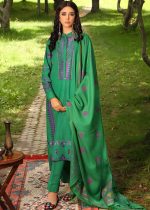 Ideas by Gul Ahmed Sale Collection 3-Piece Embroidered Dyed Khaddar Shirt with Gold & Lacquer Acrylic Pashmina Dupatta AP-12041 - Askani Group