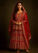 Askani Group Bridal Suit Heavily Embroidered Net Sharara Set with Short Shirt with Dupatta - Ready to Wear