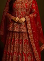 Askani Group Bridal Suit Heavily Embroidered Net Sharara Set with Short Shirt with Dupatta - Ready to Wear